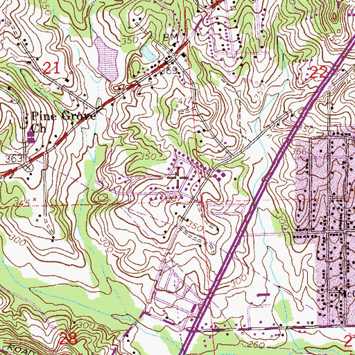 Topographic Map of Rolling Hills, AL