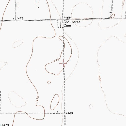 Topographic Map of Munday Municipal Airport, TX