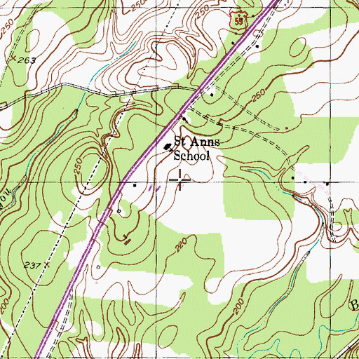Topographic Map of Just Plane Fun Airpark (historical), TX