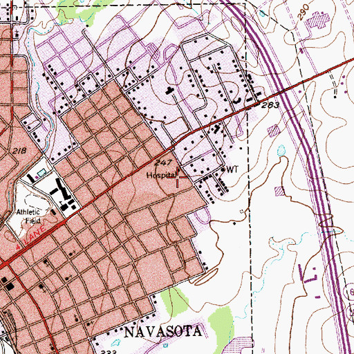 Topographic Map of Navasota Regional Hospital Heliport, TX