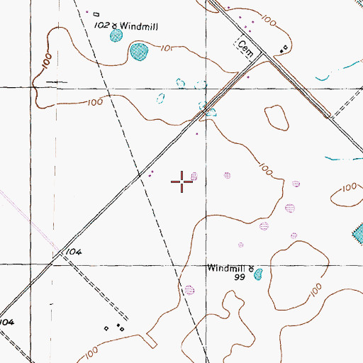 Topographic Map of Rose Field, TX