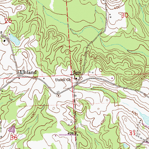 Topographic Map of Union Cemetery, AL