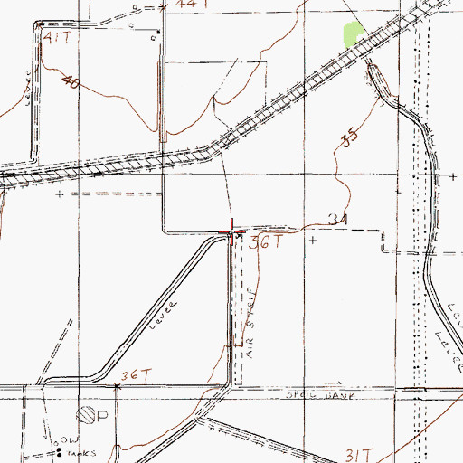 Topographic Map of Bogan & Fontenot Airport (historical), TX