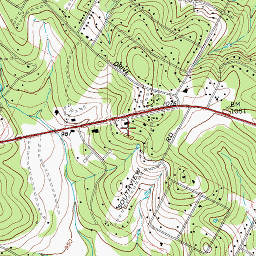 Topographic Map of Johnny Voudouris Heliport, TX