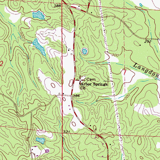 Topographic Map of Arbor Springs Cemetery, AL