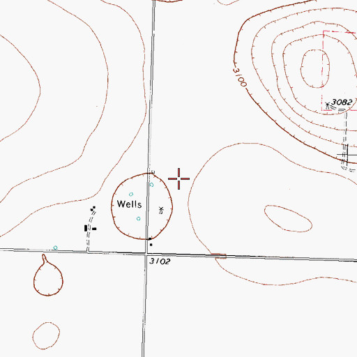 Topographic Map of L P Askew Farms Airport, TX
