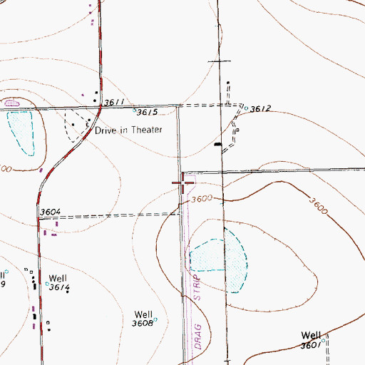 Topographic Map of Del-Tex Airport (historical), TX