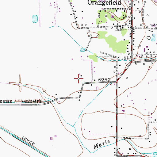 Topographic Map of Chesson Airport, TX