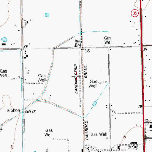 Topographic Map of Trull Airport, TX