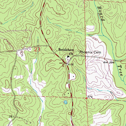 Topographic Map of Bethlehem, AL