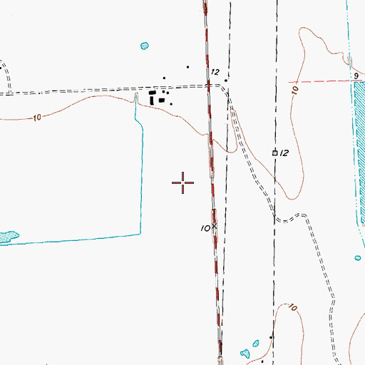 Topographic Map of Sartwelle Ranch Airport (historical), TX