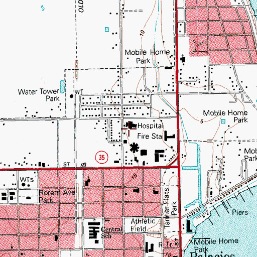 Topographic Map of Wagner Heliport, TX