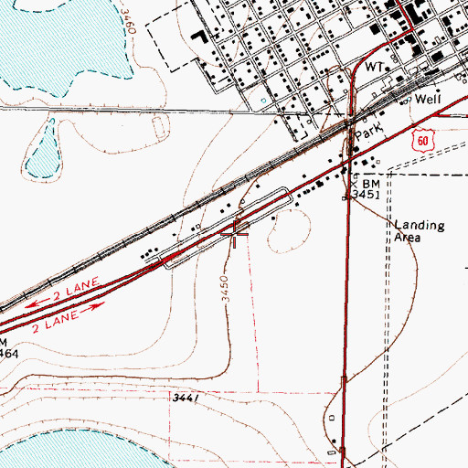 Topographic Map of Stamps Field, TX