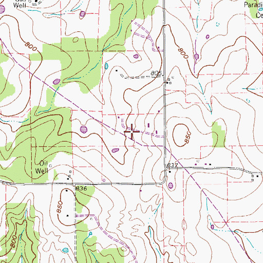 Topographic Map of Jackson (Bill) Airport (historical), TX