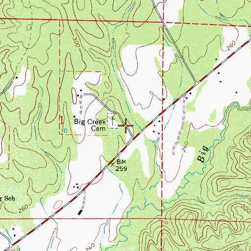 Topographic Map of Big Creek Missionary Baptist Church (historical), AL