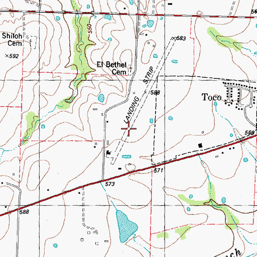 Topographic Map of Flying Tigers Airport, TX