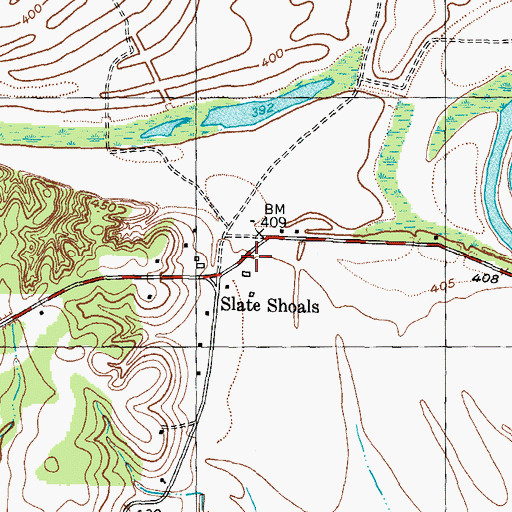 Topographic Map of Womack Plantation Airport (historical), TX