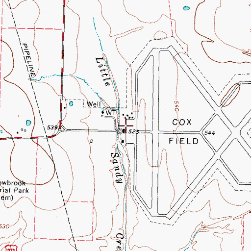 Topographic Map of Cox Field, TX