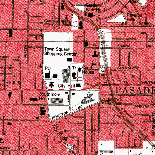 Topographic Map of Police Heliport, TX