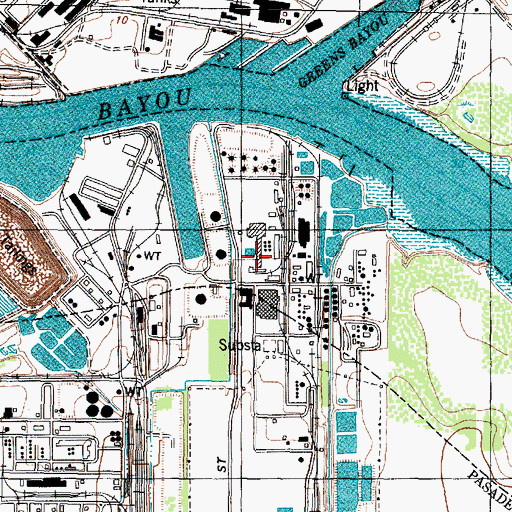 Topographic Map of Ethyl Corporation Heliport, TX