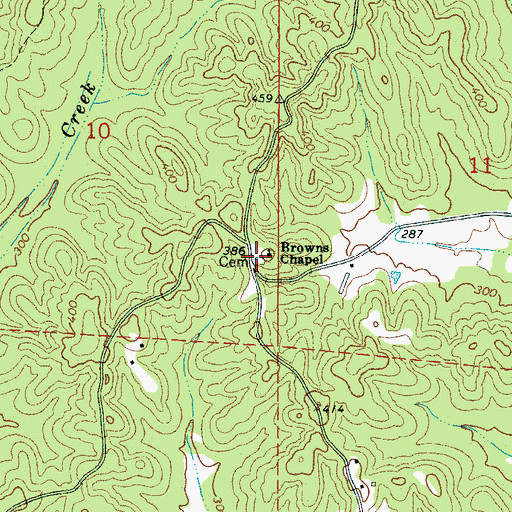 Topographic Map of Browns Chapel Cemetery, AL