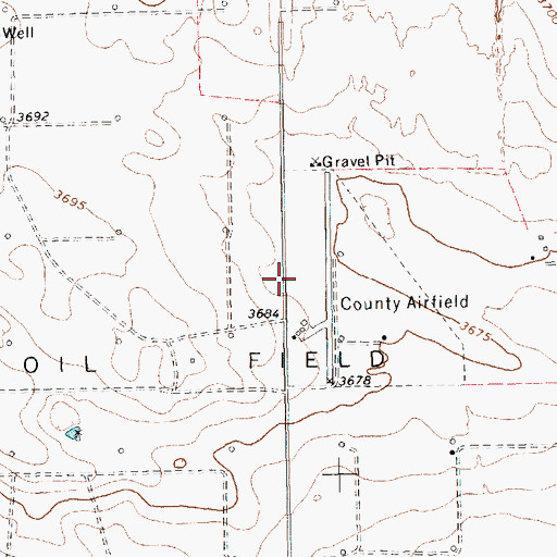 Topographic Map of Yoakum County Airport, TX