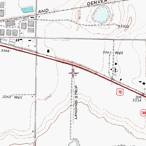 Topographic Map of Horan Airport, TX