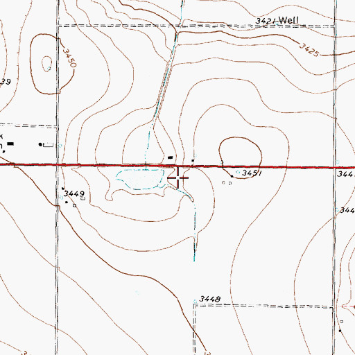 Topographic Map of Quarterway Airport, TX
