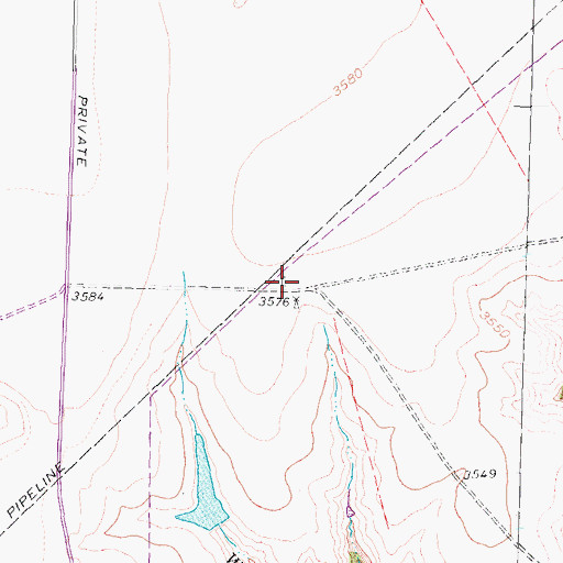 Topographic Map of River Falls Airport, TX