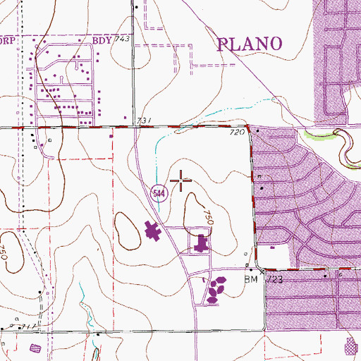 Topographic Map of Mcp Heliport, TX