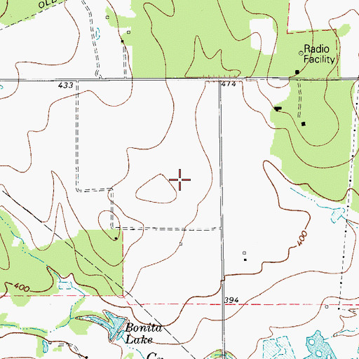 Topographic Map of Pleasanton Municipal Airport, TX