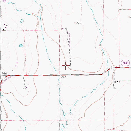 Topographic Map of Deussen Field, TX
