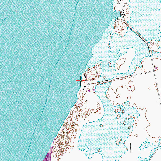 Topographic Map of Mustang Island Heliport, TX