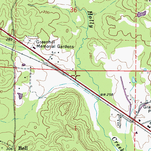 Topographic Map of Church of Christ, AL