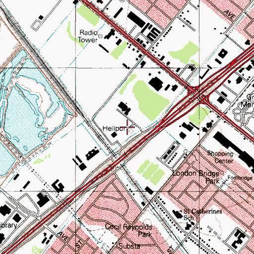 Topographic Map of P P H Heliport, TX