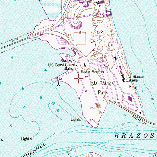 Topographic Map of United States Coast Guard Station Heliport, TX