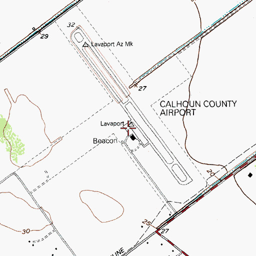 Topographic Map of Calhoun County Airport, TX