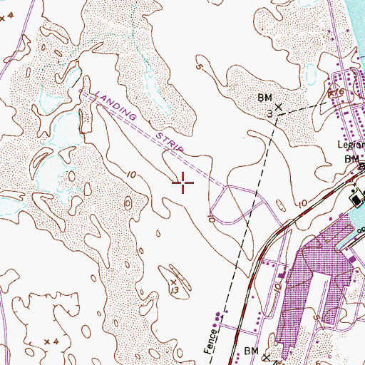 Topographic Map of Charles R Johnson Airport, TX