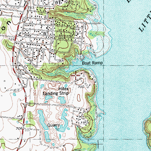 Topographic Map of Hitex Private Airport, TX