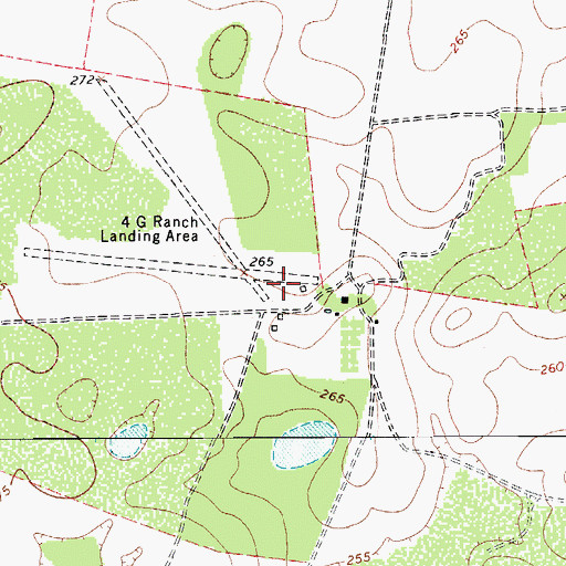 Topographic Map of 4-G Ranch Airport, TX