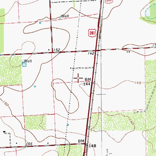 Topographic Map of Lewis Heliport, TX