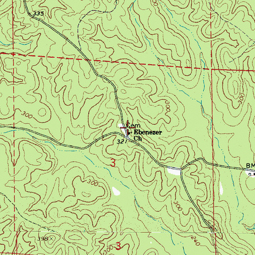 Topographic Map of Ebenezer Cemetery, AL