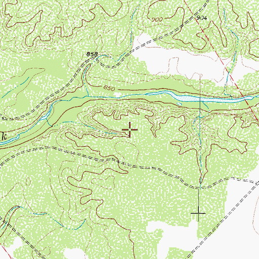 Topographic Map of Hughes Ranch Airport, TX