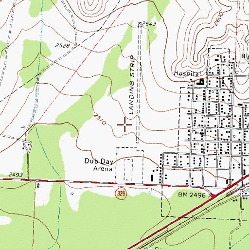 Topographic Map of Rankin Airport, TX