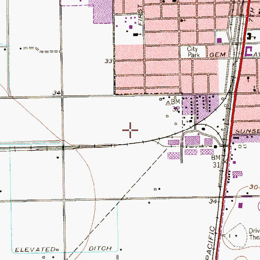 Topographic Map of Fox Airport (historical), TX
