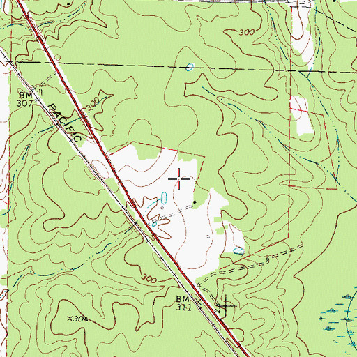 Topographic Map of Flying M Ranch Airport, TX