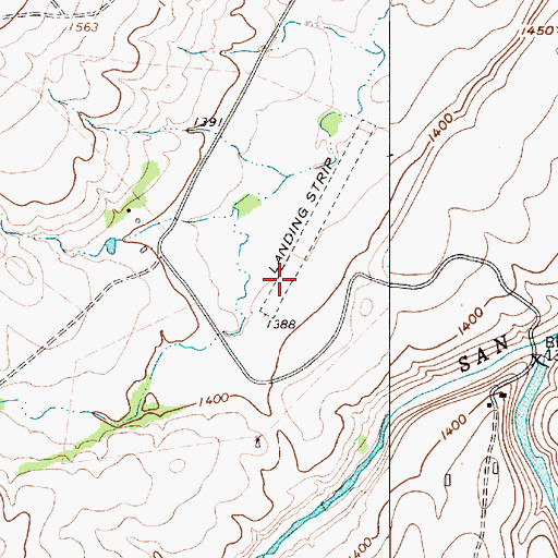 Topographic Map of Deep Creek Ranch Airport, TX
