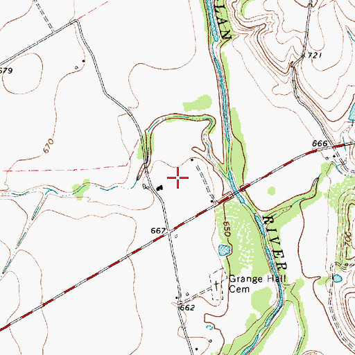 Topographic Map of Grand Valley Lands Airport (historical), TX