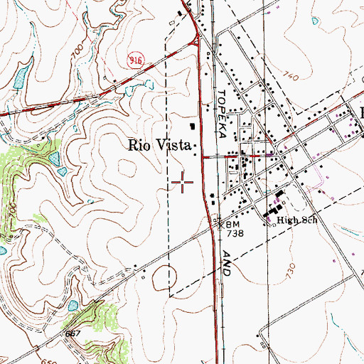 Topographic Map of Lowell Smith Jr Airport, TX