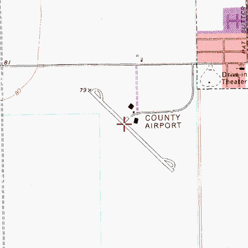 Topographic Map of Nueces County Airport, TX